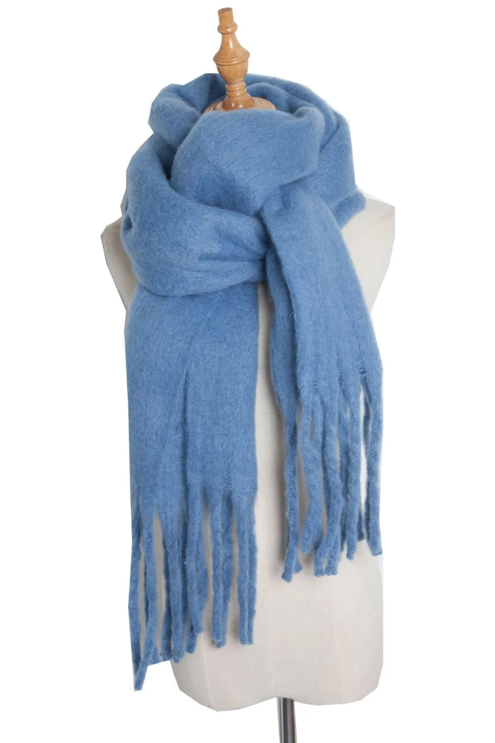 Fringed Polyester Scarf - Boho Chic