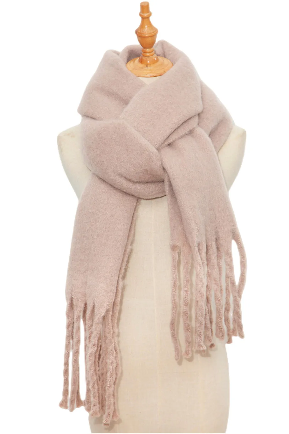 Fringed Polyester Scarf - Boho Chic