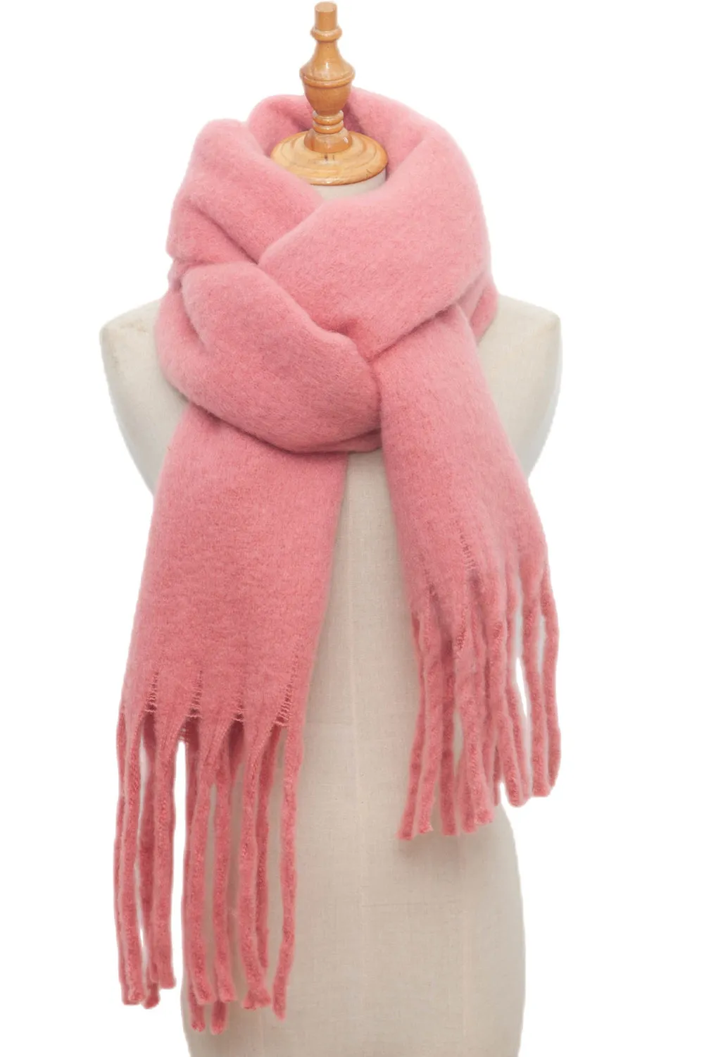 Fringed Polyester Scarf - Boho Chic