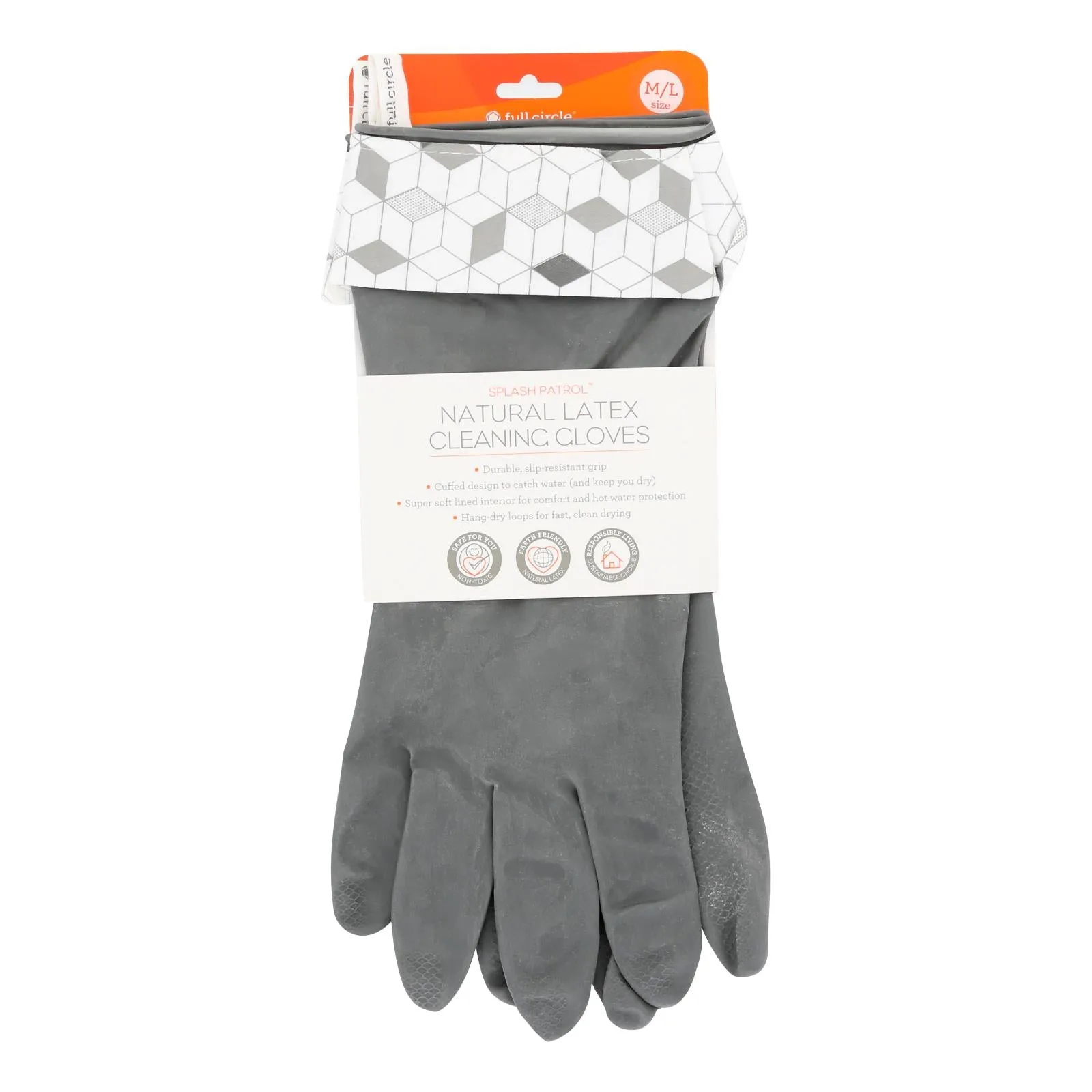 Full Circle Home Splash Patrol Eco-Friendly Gloves - Value Pack of 6 - Medium/Large