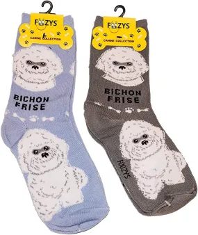 Grey Bichon Frise Socks