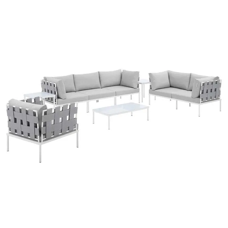 Harmony Eight-Piece Sunbrella Outdoor Patio Aluminum Seating Set