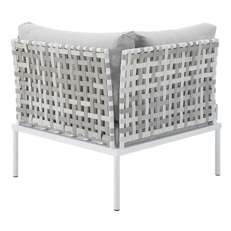 Harmony Sunbrella Basketweave Outdoor Patio Aluminum Corner Chair