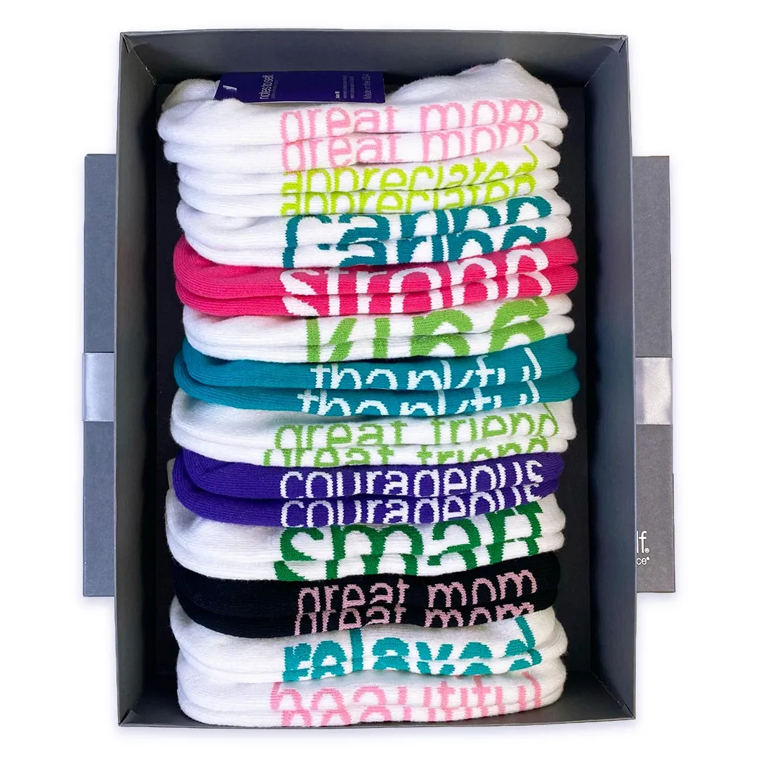 Honoring a Great Mom, 12-pair sock gift set in keepsake box