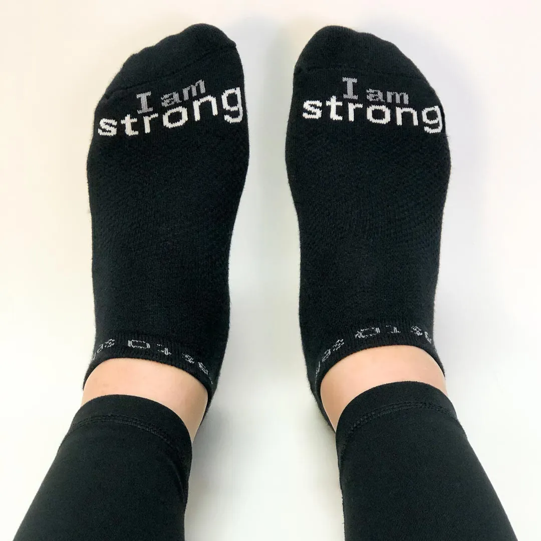 I am strong™ black low-cut socks