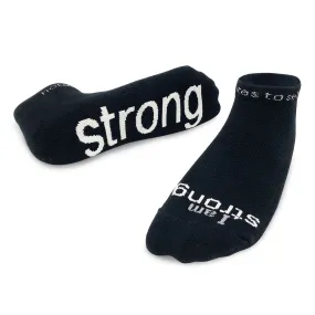 I am strong™ black low-cut socks