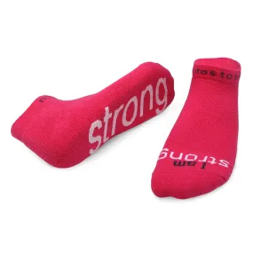 I am strong™ bright pink low-cut socks