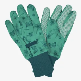 Kent & Stowe Green Flutterbugs Print Cotton Gloves