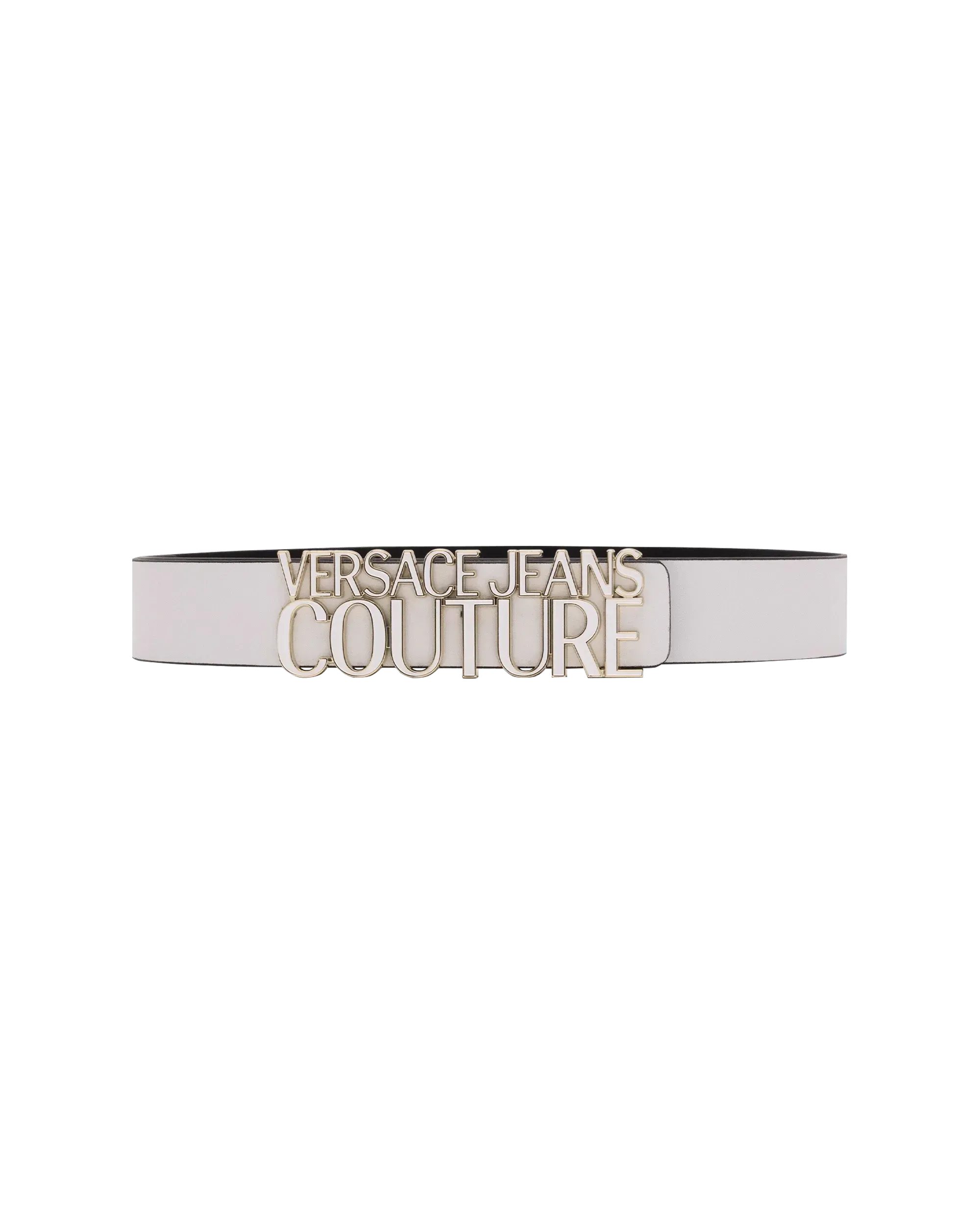 Leather Belt With Gold Trim Logo