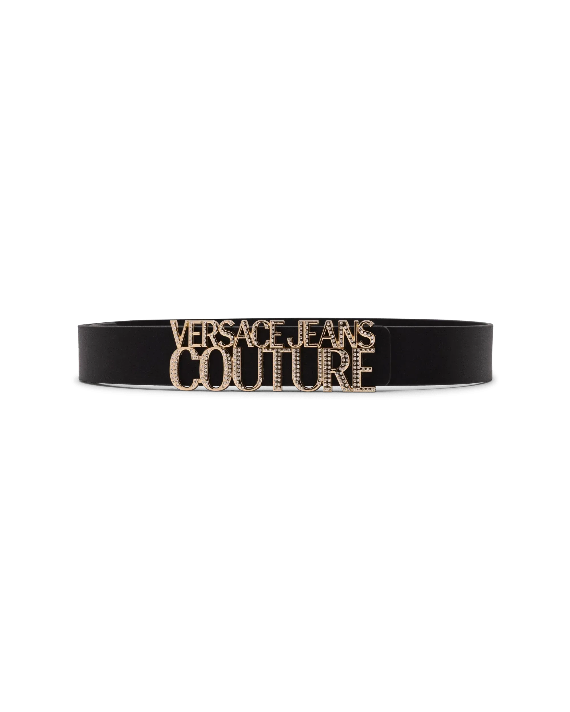 Leather Belt With Gold Trim Logo