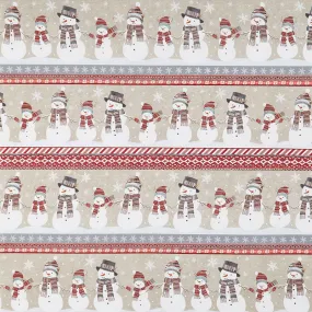 Let It Snow - Let It Snow Snowmen 11" Stripe Multi Yardage