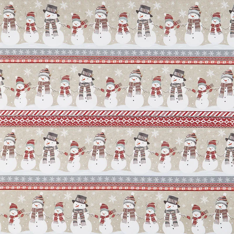 Let It Snow - Let It Snow Snowmen 11" Stripe Multi Yardage