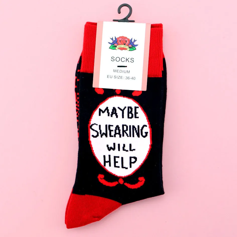 Maybe Swearing Will Help Socks - Unisex Medium