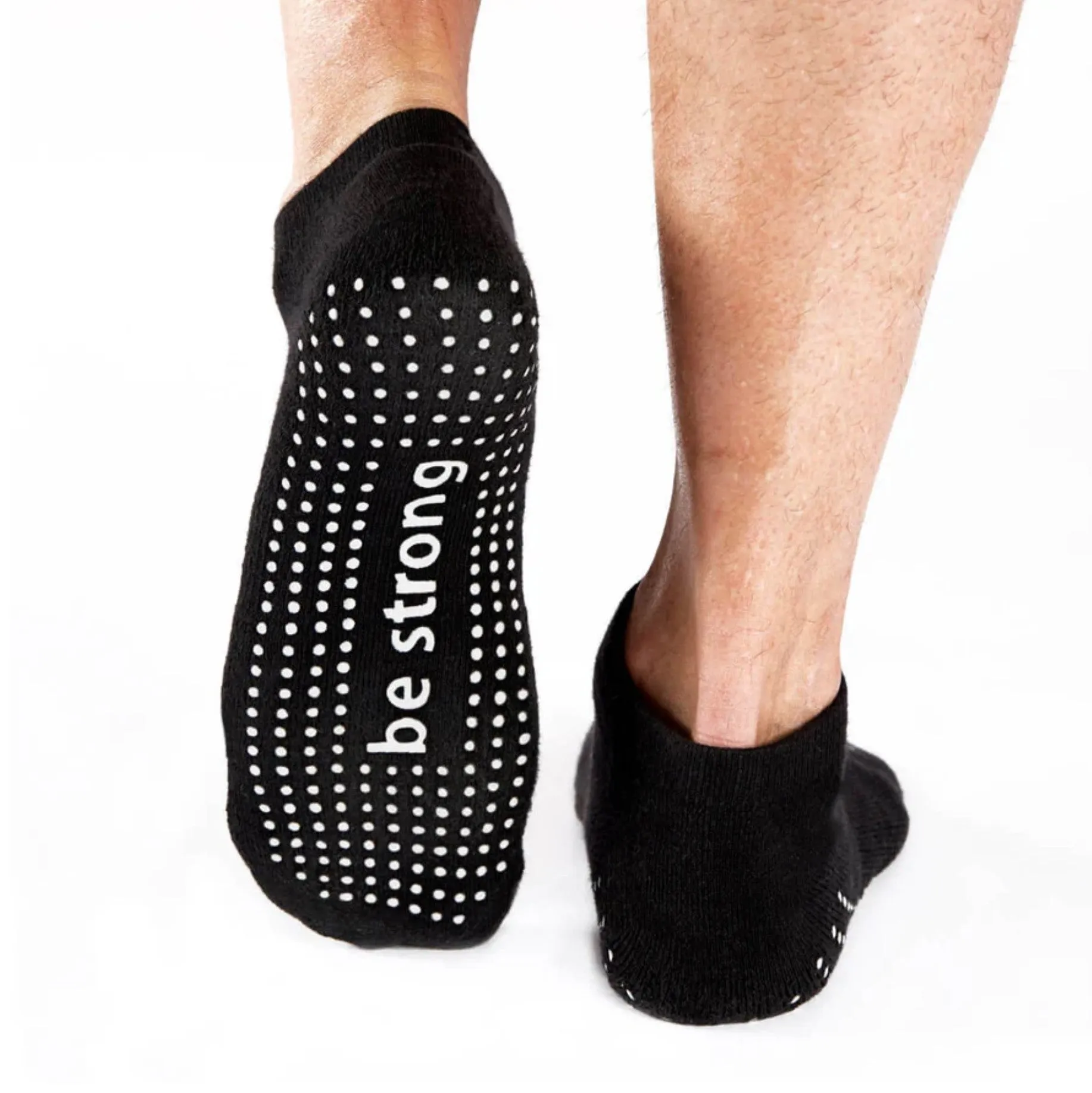 Mens Be Strong - Black Slate Grip Socks