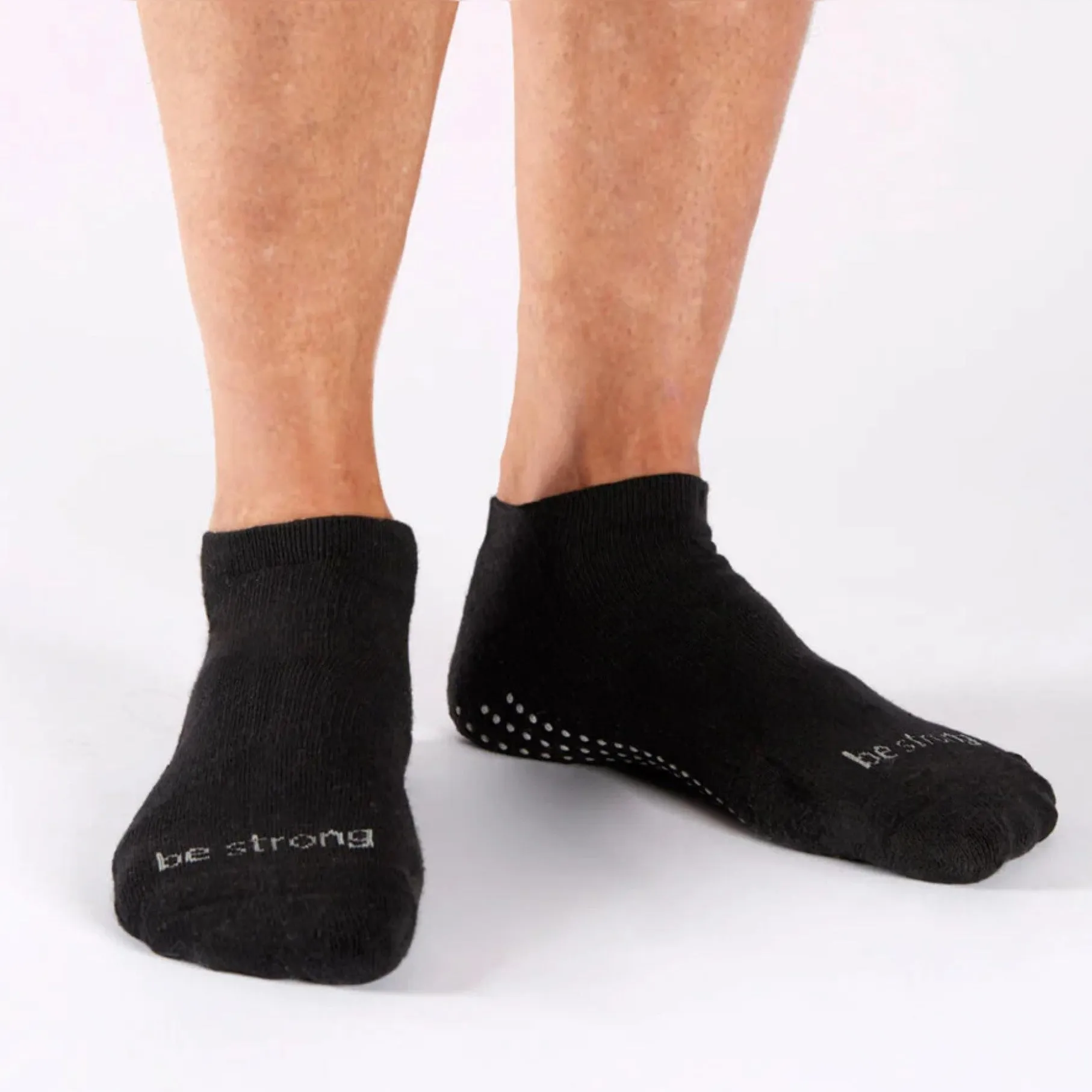 Mens Be Strong - Black Slate Grip Socks