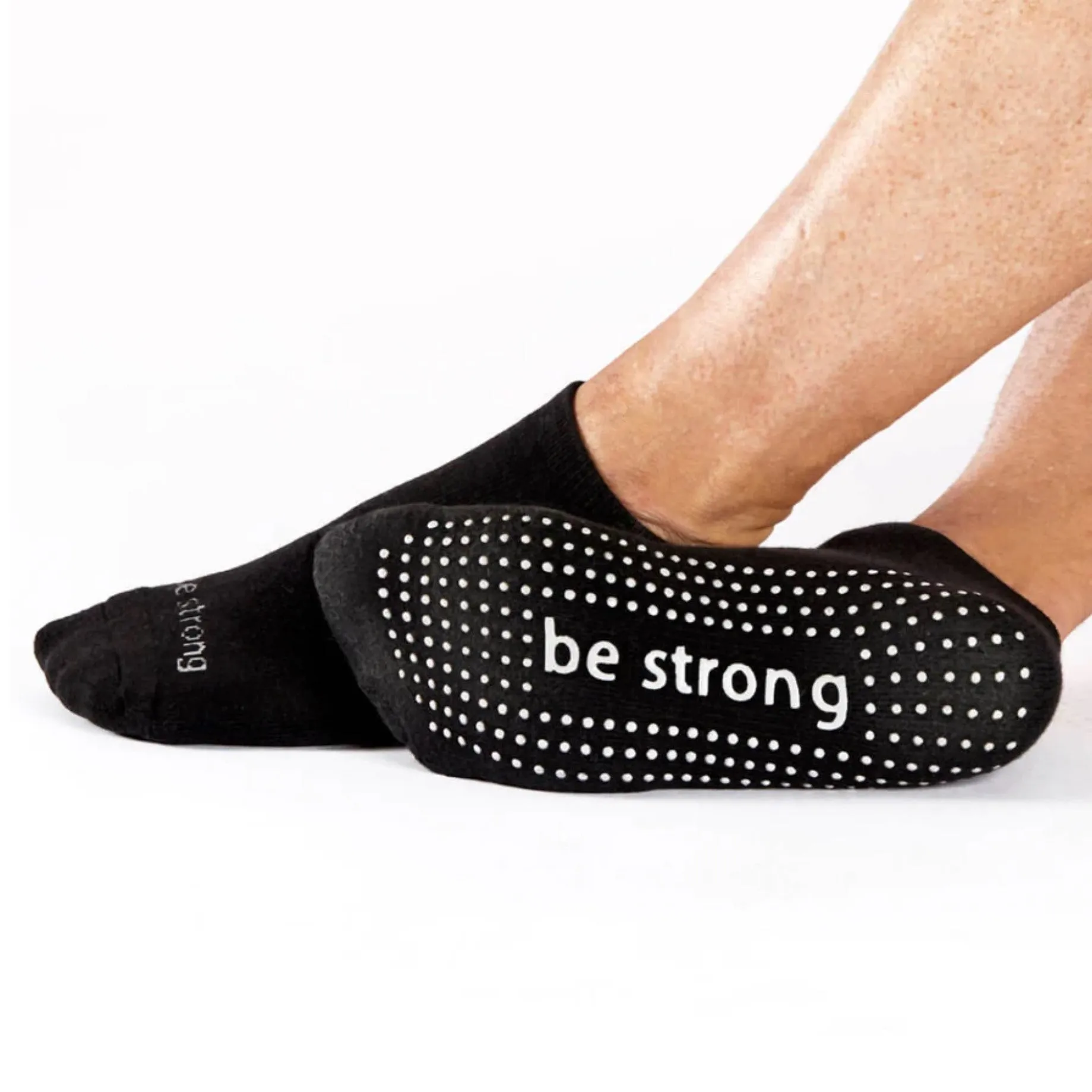 Mens Be Strong - Black Slate Grip Socks