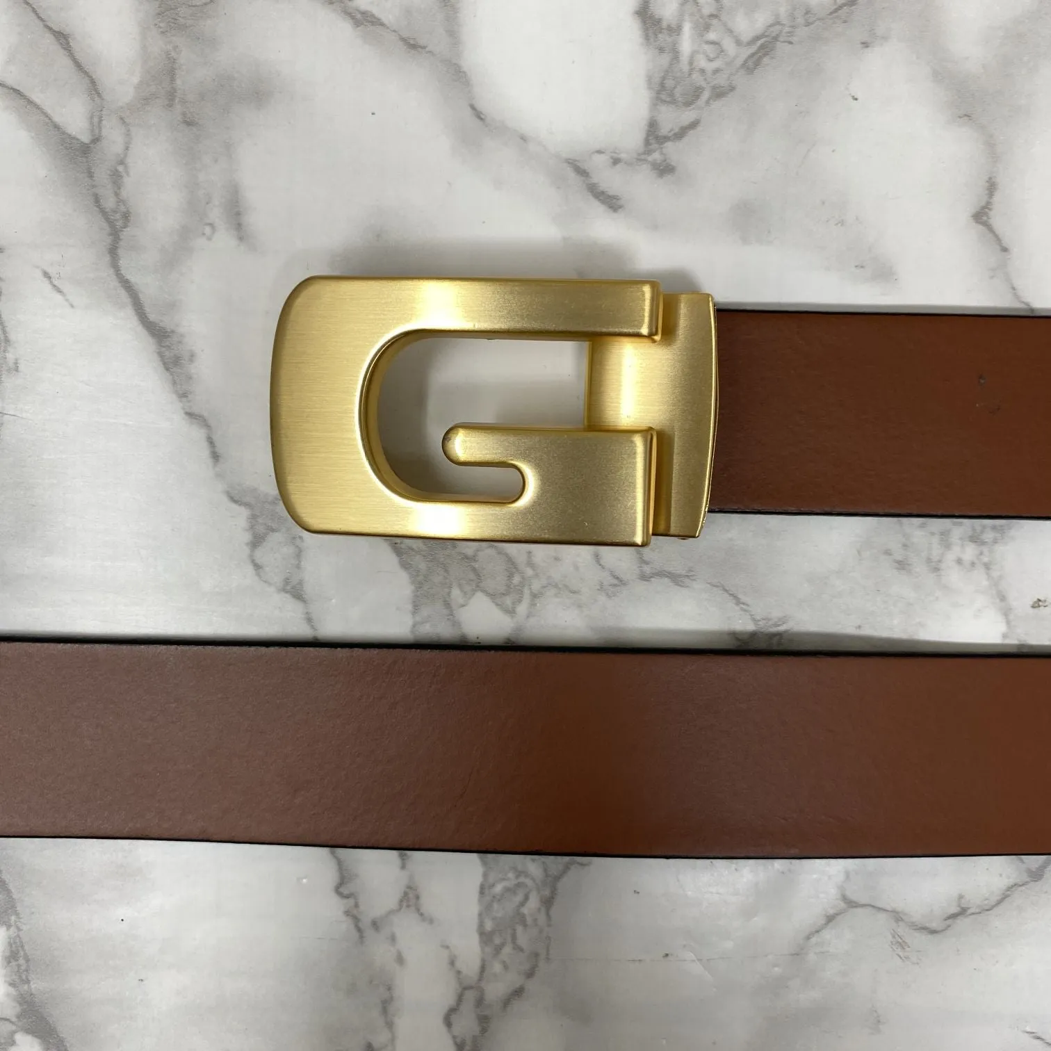 Metal  G-Shape Leather Strap Belt-JonasParamount