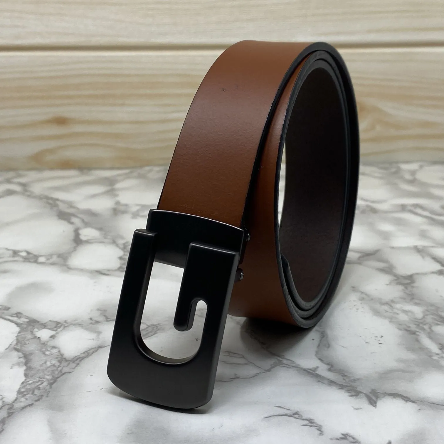 Metal  G-Shape Leather Strap Belt-JonasParamount