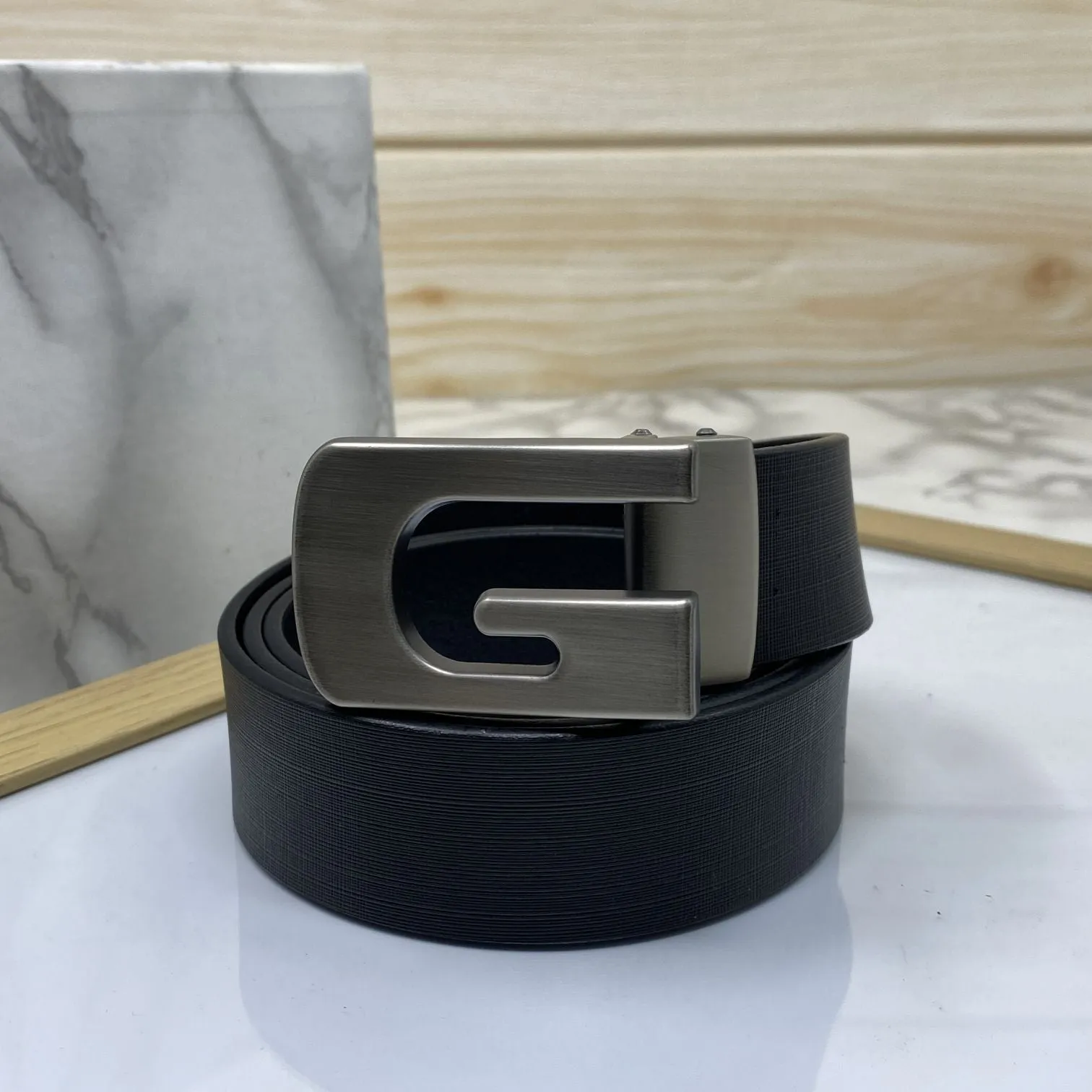 Metal  G-Shape Leather Strap Belt-JonasParamount