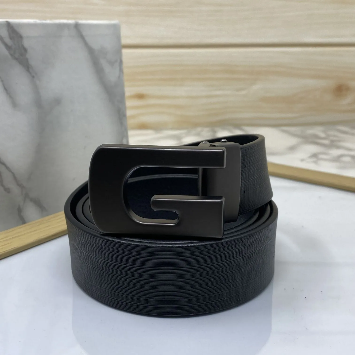 Metal  G-Shape Leather Strap Belt-JonasParamount