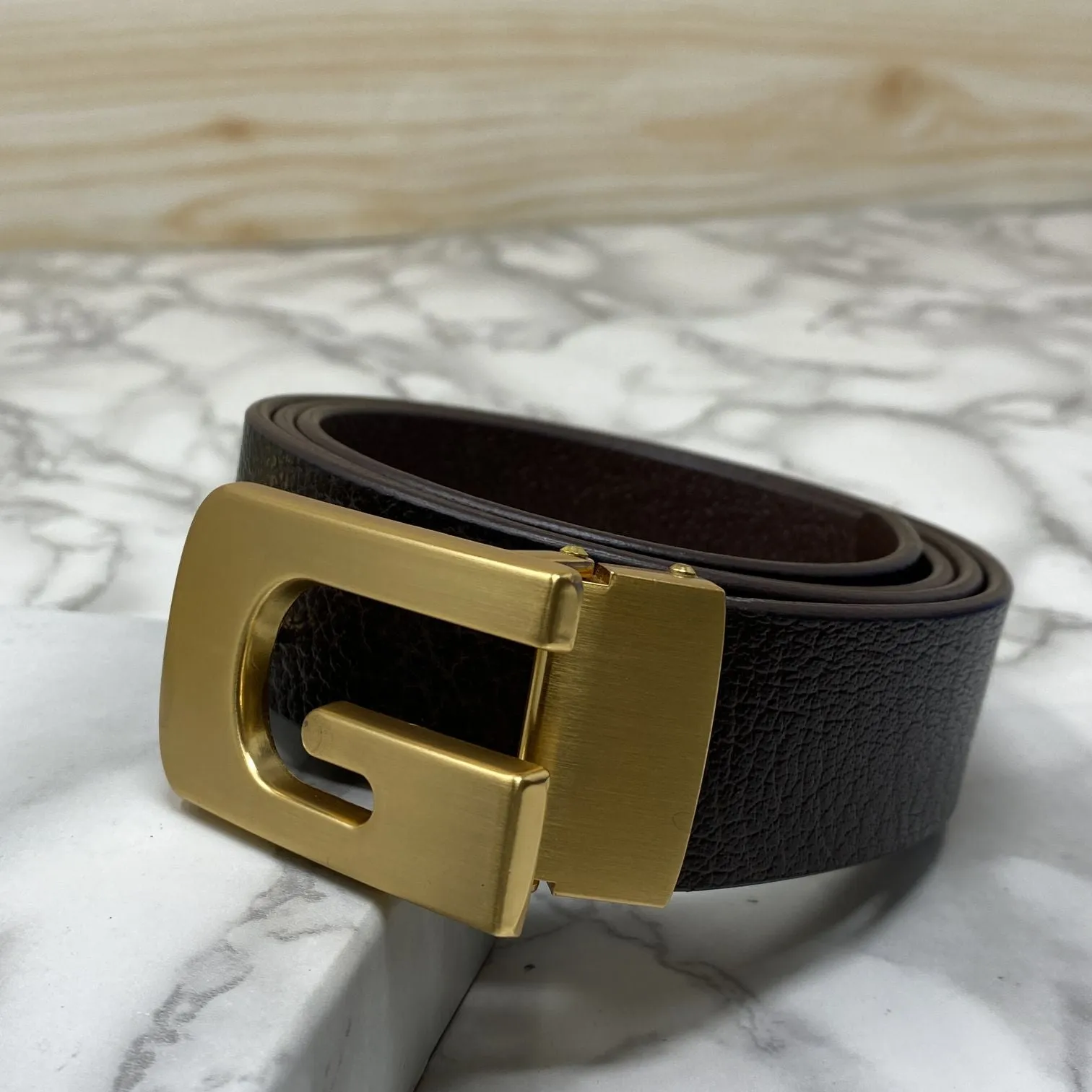 Metal  G-Shape Leather Strap Belt-JonasParamount