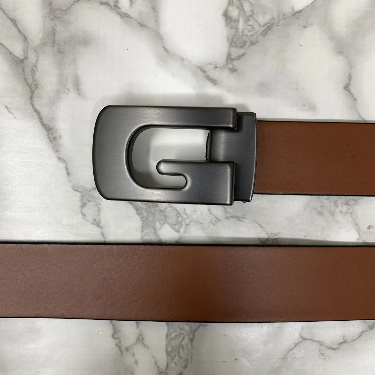 Metal  G-Shape Leather Strap Belt-JonasParamount