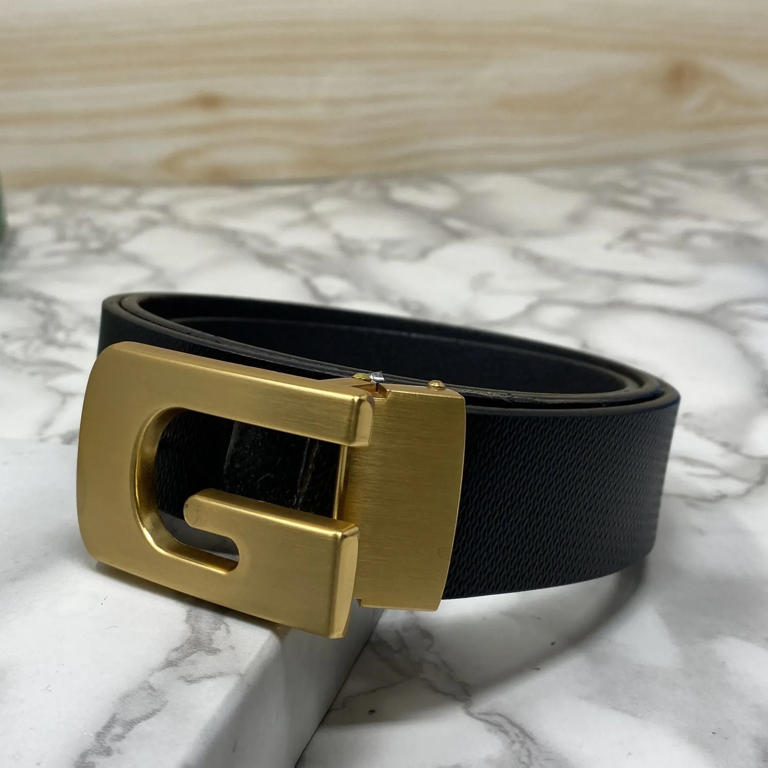 Metal  G-Shape Leather Strap Belt-JonasParamount