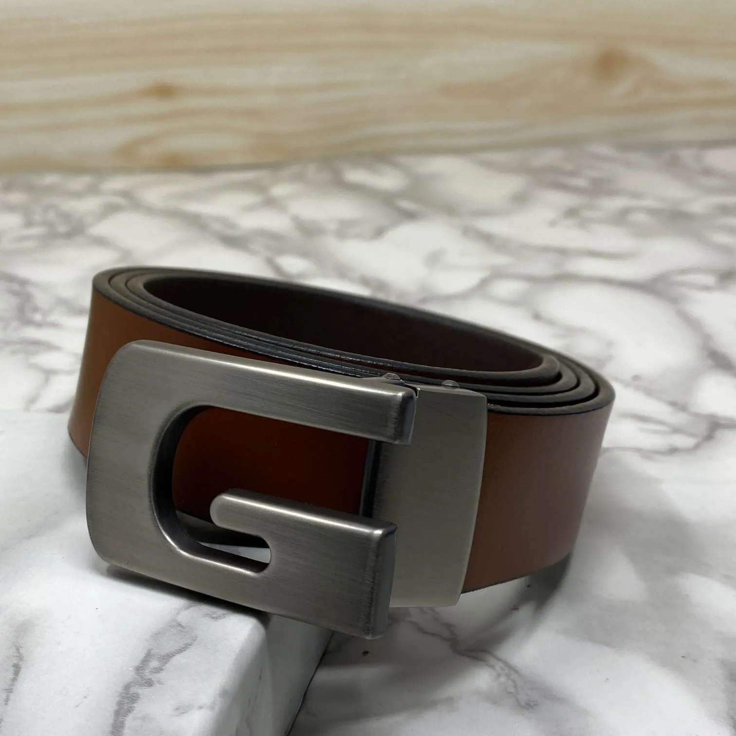 Metal  G-Shape Leather Strap Belt-JonasParamount