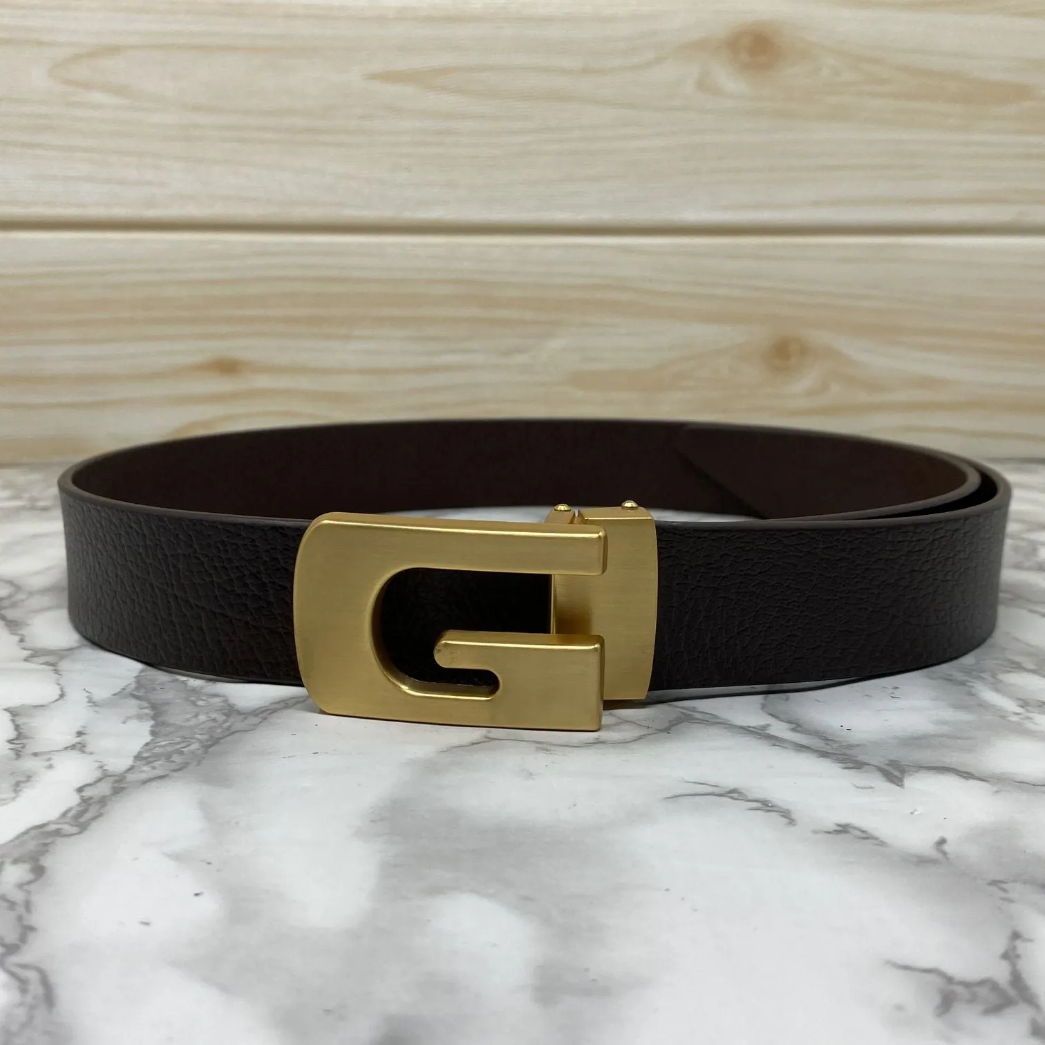 Metal  G-Shape Leather Strap Belt-JonasParamount