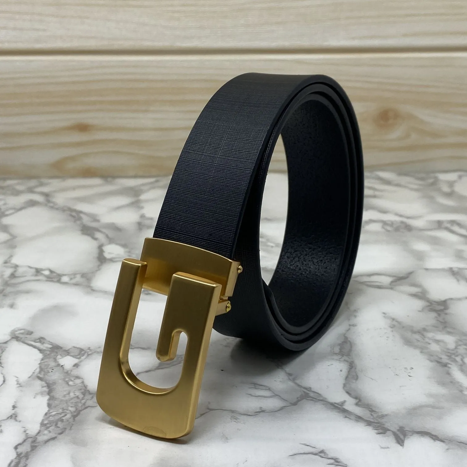 Metal  G-Shape Leather Strap Belt-JonasParamount