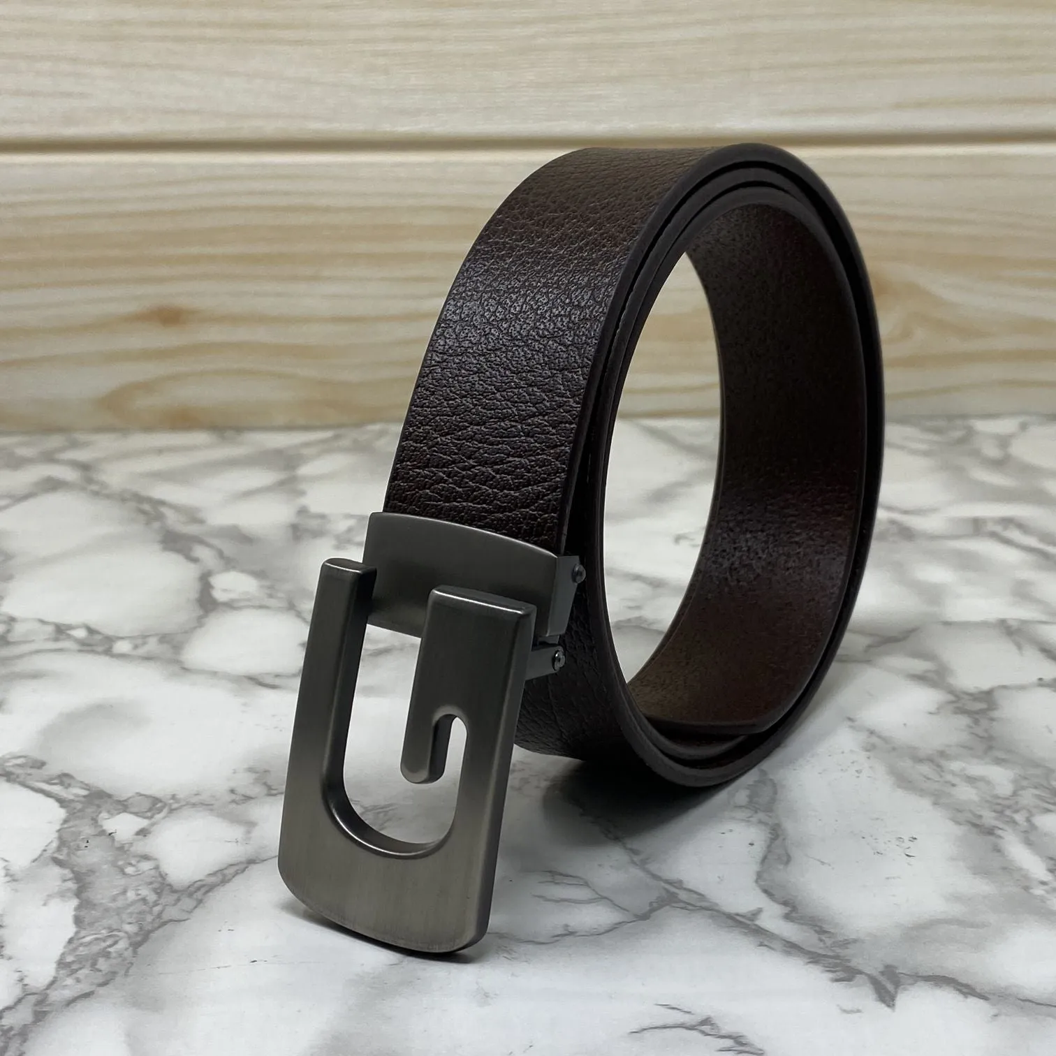 Metal  G-Shape Leather Strap Belt-JonasParamount