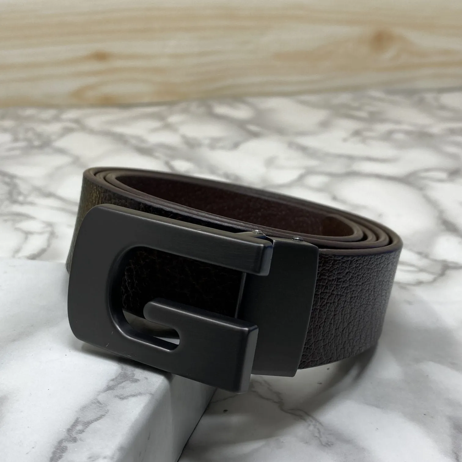 Metal  G-Shape Leather Strap Belt-JonasParamount