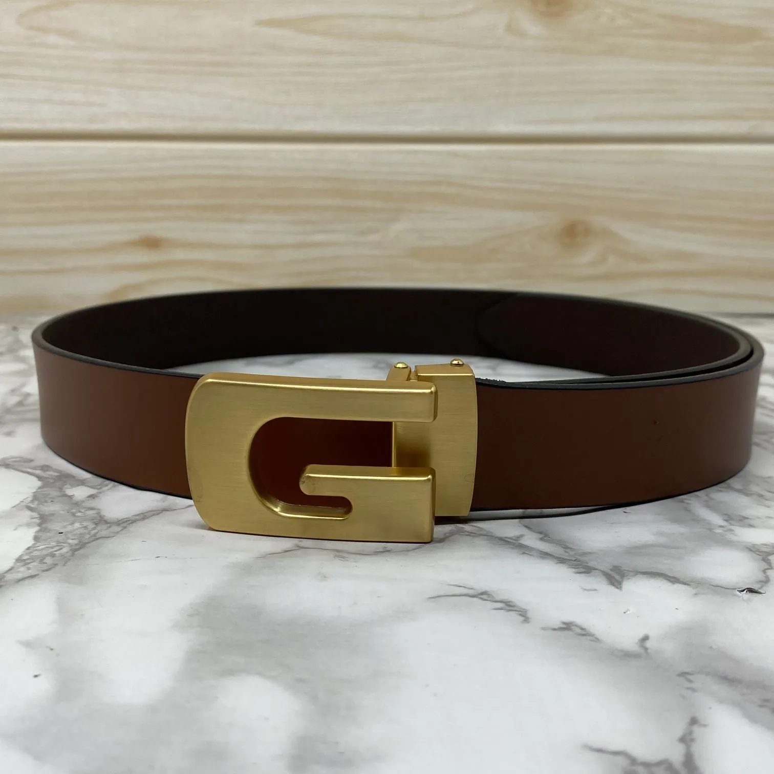 Metal  G-Shape Leather Strap Belt-JonasParamount