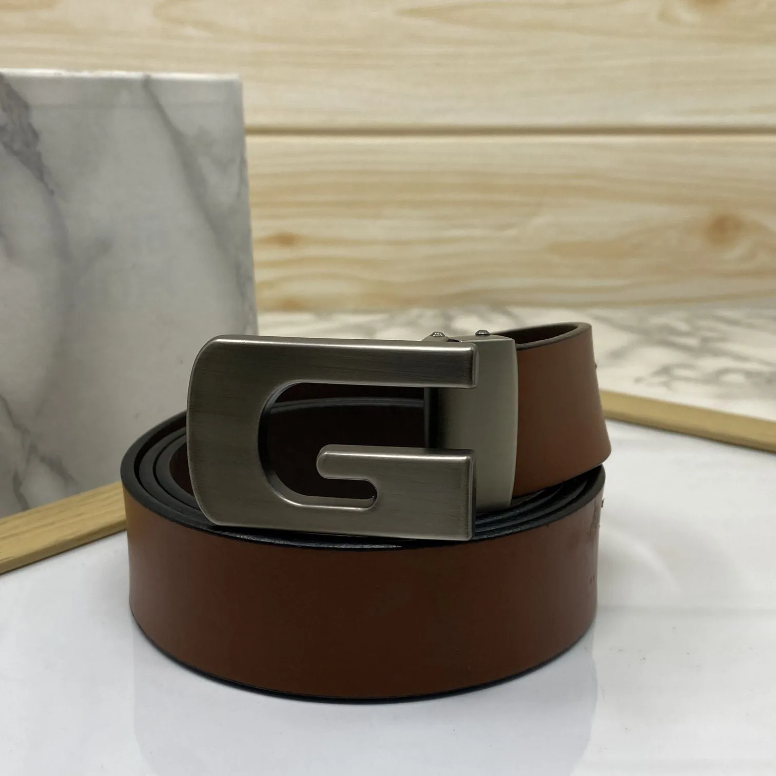 Metal  G-Shape Leather Strap Belt-JonasParamount