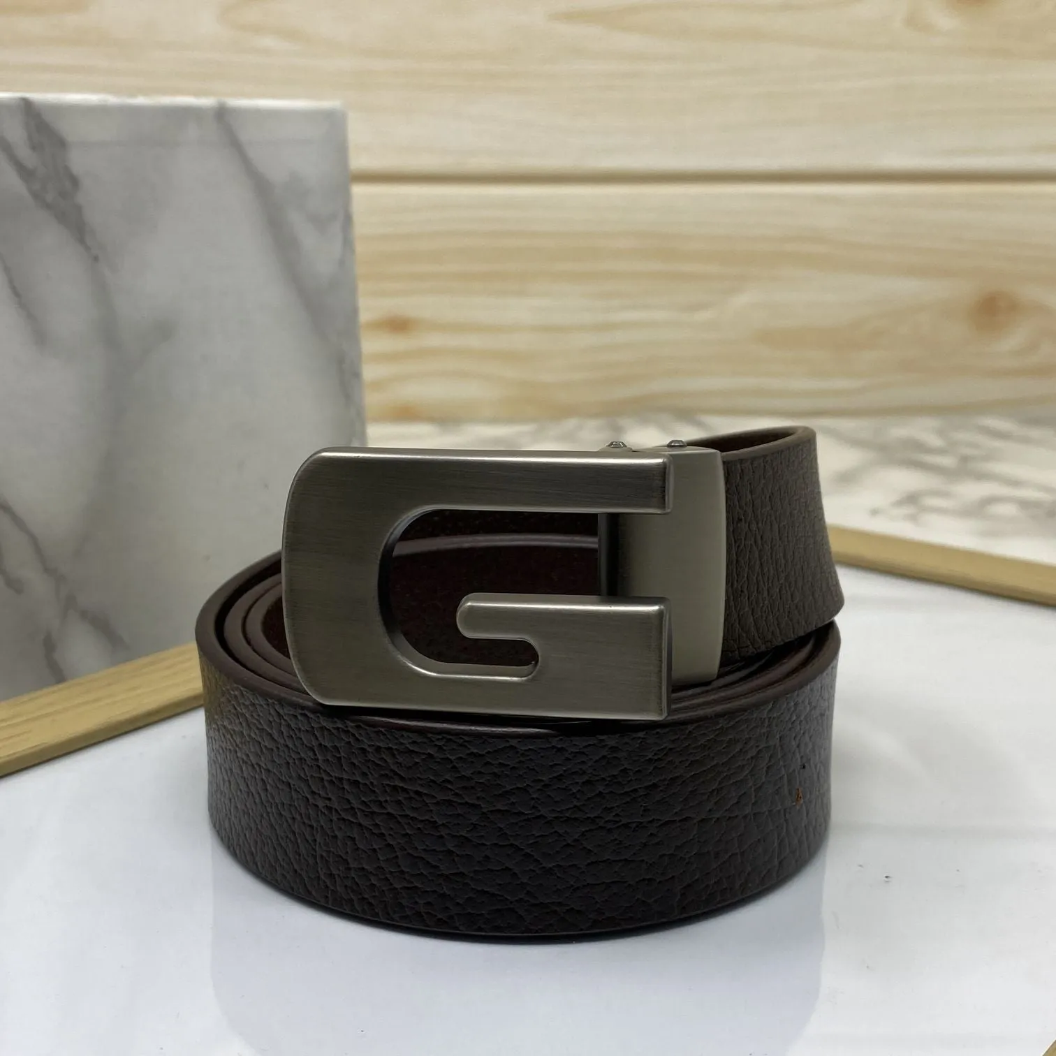 Metal  G-Shape Leather Strap Belt-JonasParamount