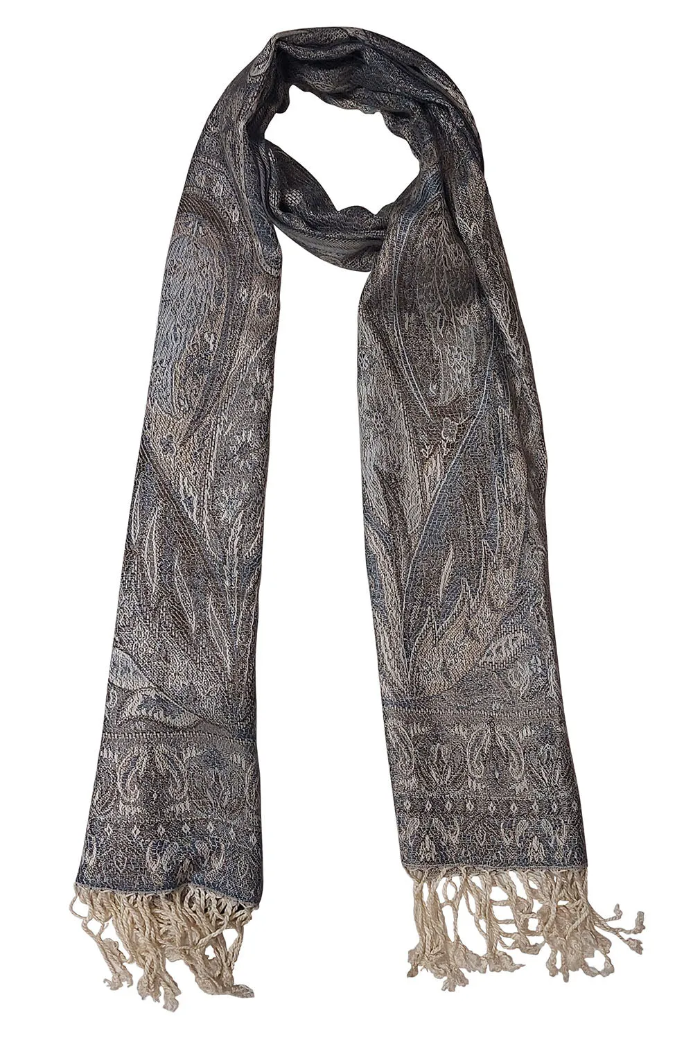 Misty Elegance Paisley Jacquard Scarf