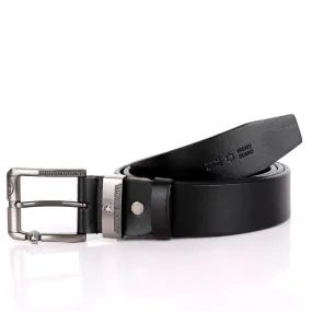 Mont Blanc Men's Formal Leather Belt- Black