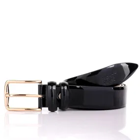 Mont Blanc Men's Formal  Wetlips Leather Belt- Black