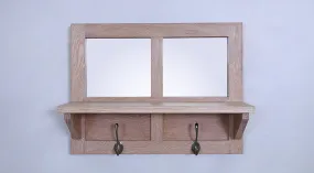 Mudroom Wall Shelf with 2 Mirrors