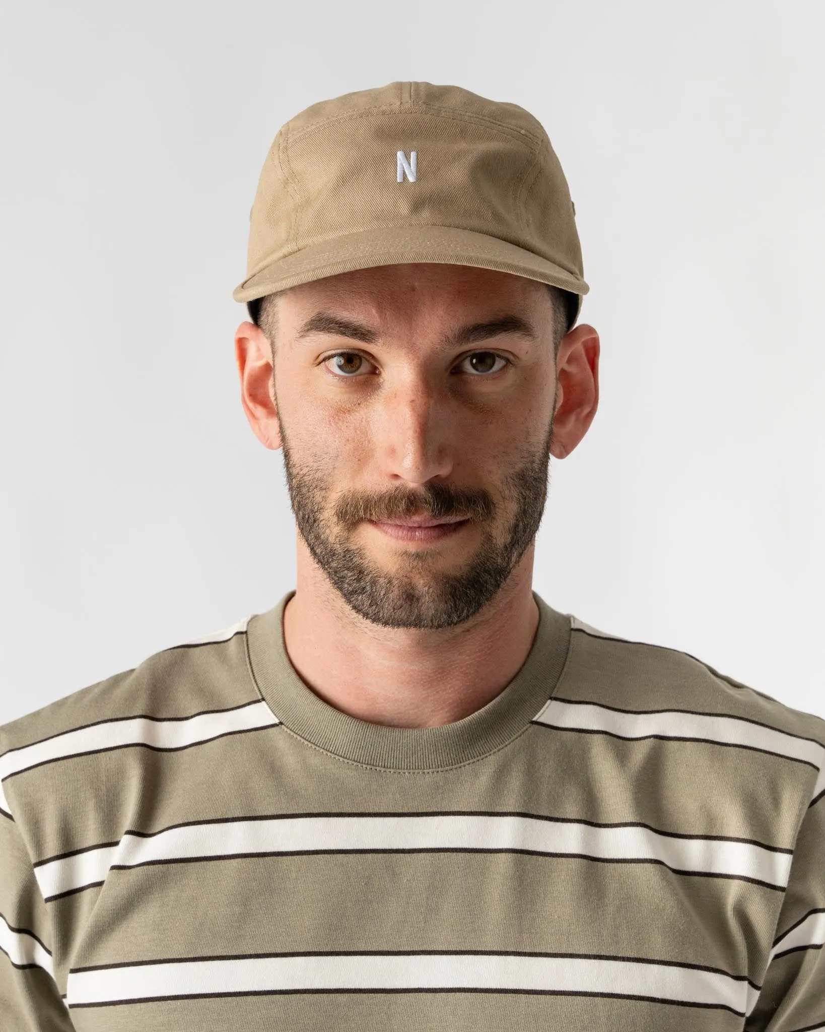 Norse Projects Twill 5 Panel Cap in Utility Khaki