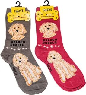 Pink Golden Doodle Socks