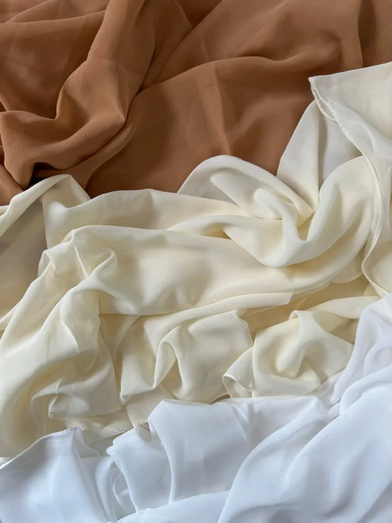 Premium Pearl Chiffon Square Scarf