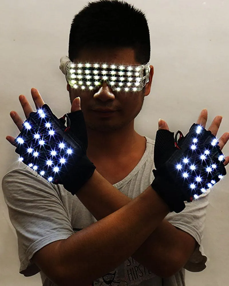 Rave Clothing Light Up Glasses And Gloves (Sold Separately)