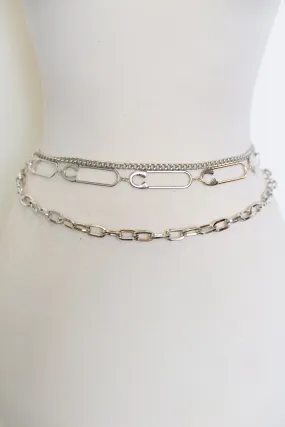 Safety Pin Belt (Silver)