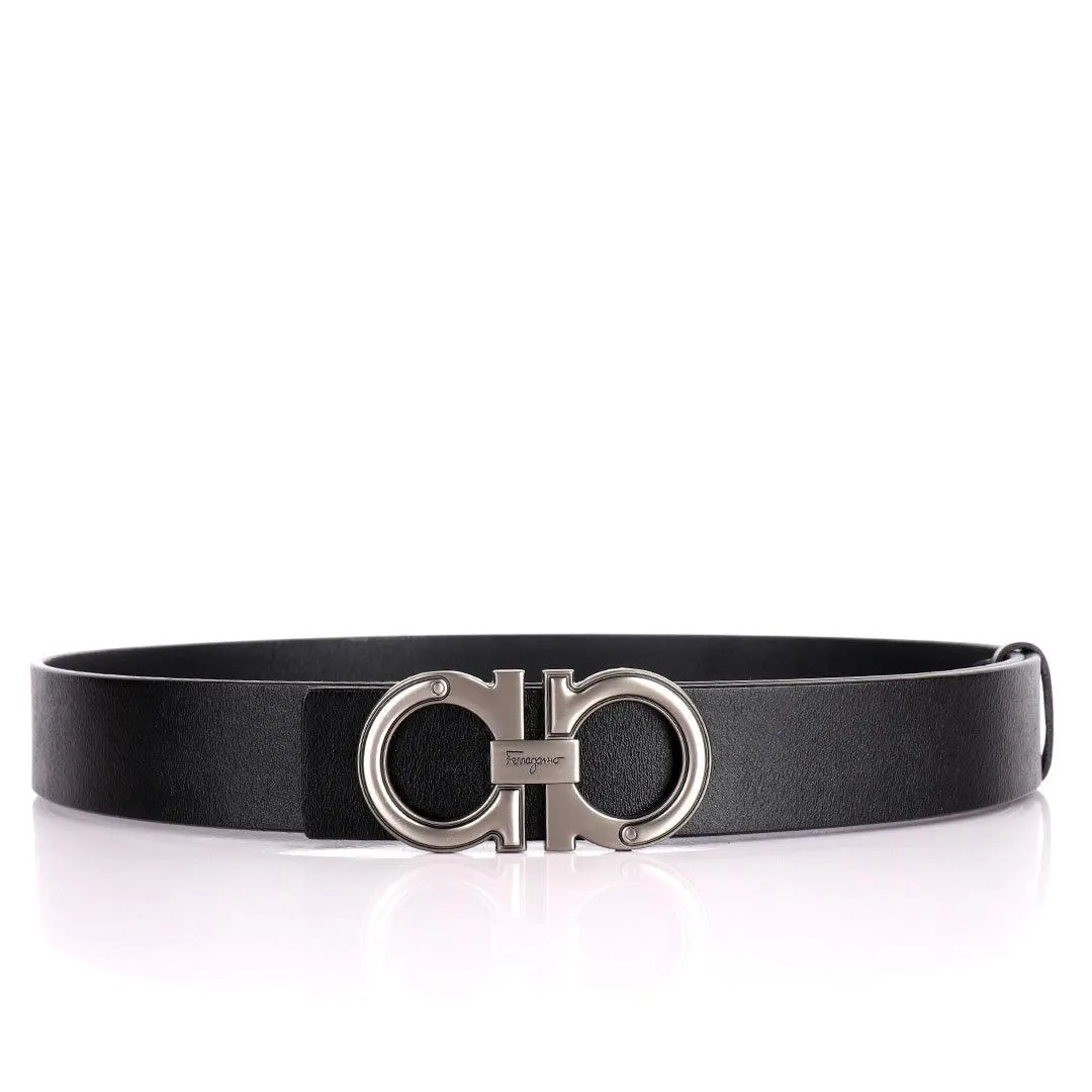 Salvatore Ferragamo Men's Casual Black Genuine Leather Belt