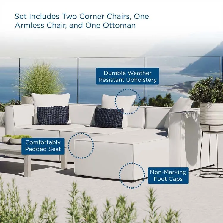 Saybrook Outdoor Patio Upholstered Four-Piece Sectional Sofa