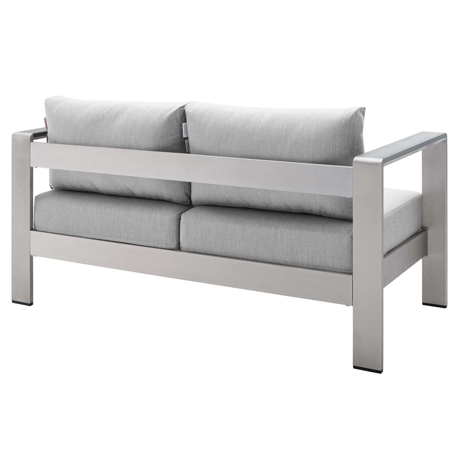 Shore Sunbrella Fabric Aluminum Outdoor Patio Loveseat