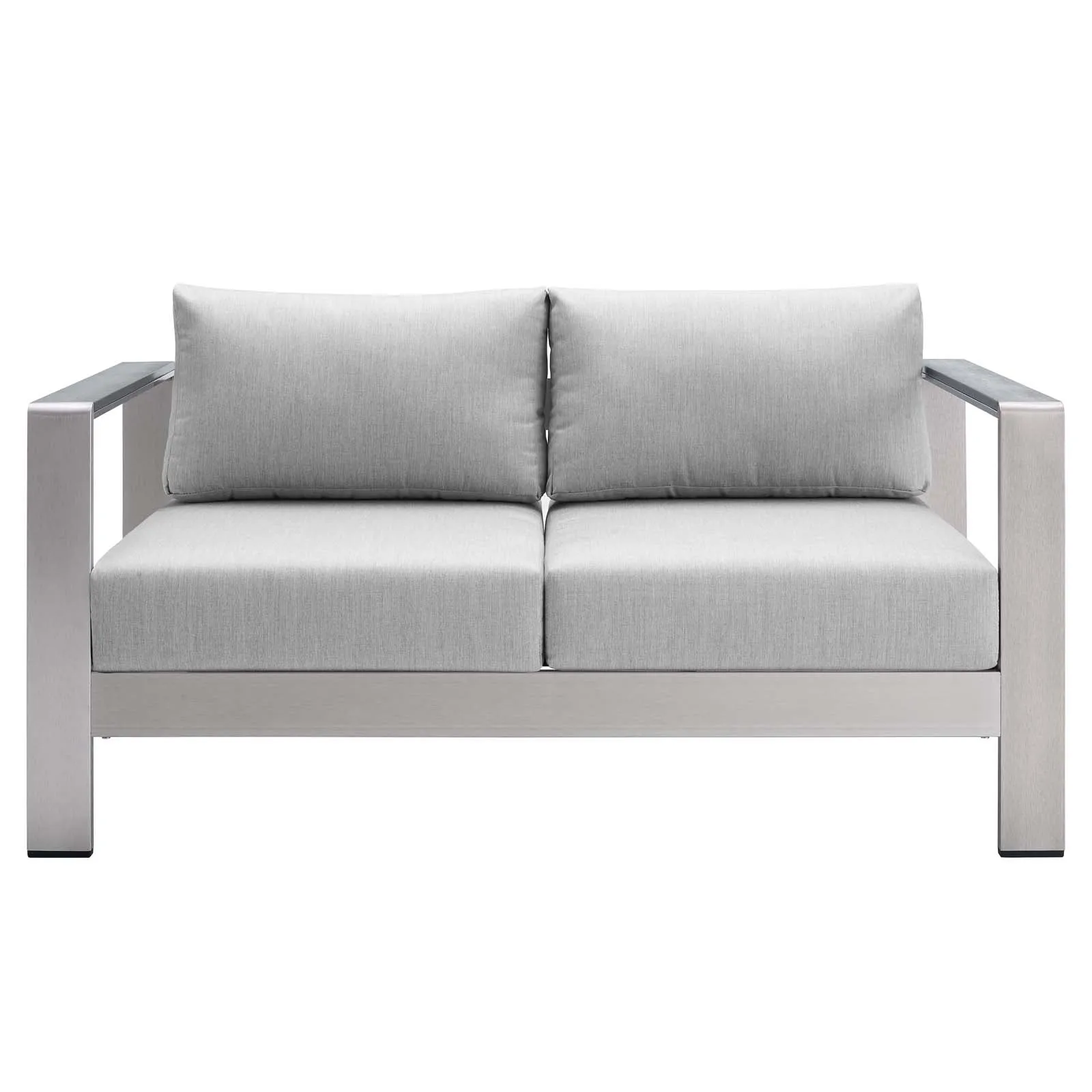 Shore Sunbrella Fabric Aluminum Outdoor Patio Loveseat