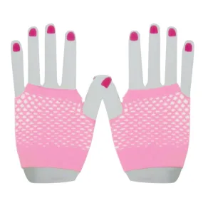 Short Fishnet Gloves - Light Pink