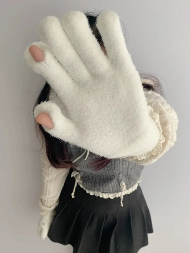 Soft Bunny Wonderland Faux Wool Gloves